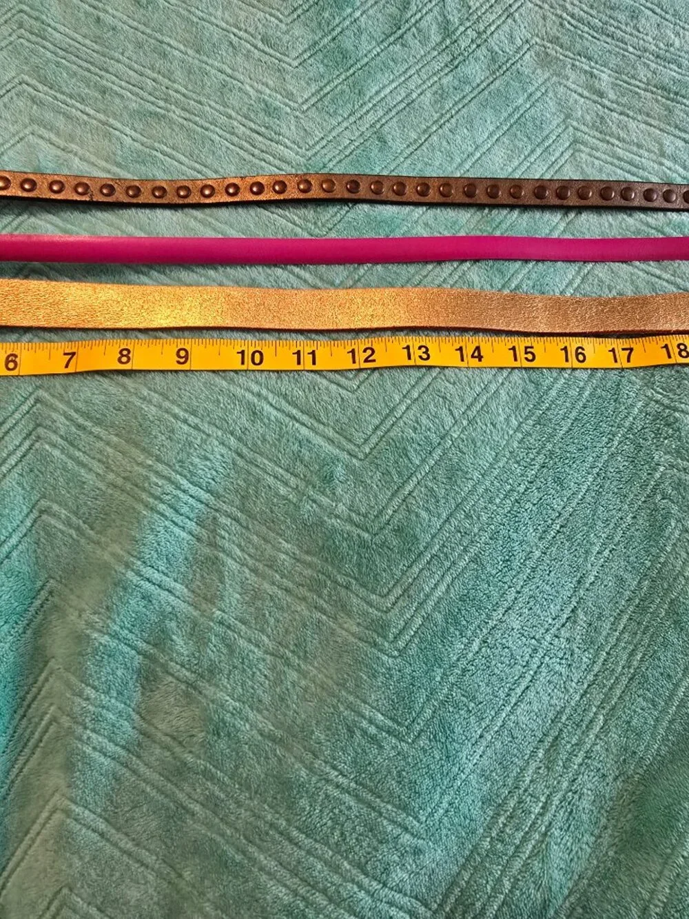 Lot: 3 Genuine Leather Skinny Belts, Tosca Blu Italy, Tehama, Ken Cole Sz Lg